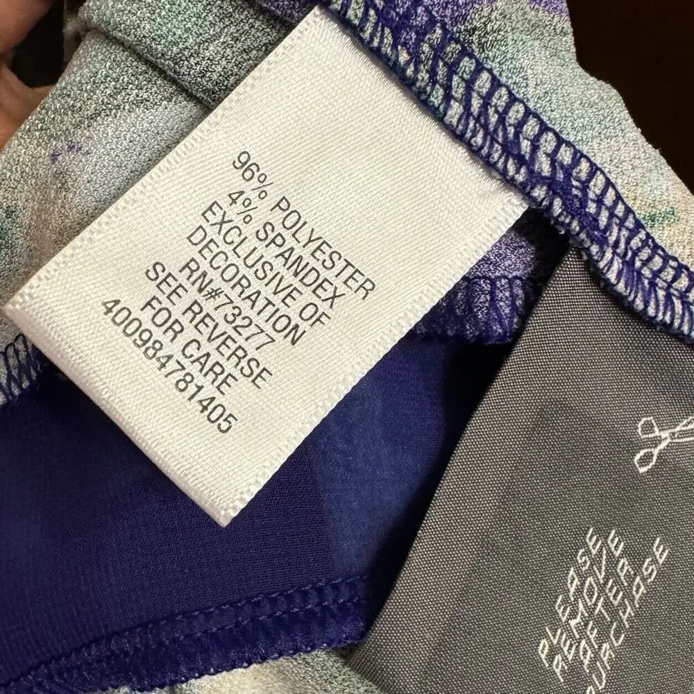 Vera Wang Dress XL Faux Wrap Colorful Artsy Floral Bold Office Career Party Date - Picture 8 of 10